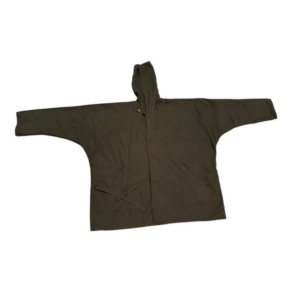 Vintage Japanalia by Eiko Sakai reversible hood coat green blue size M oversized - Picture 4 of 16